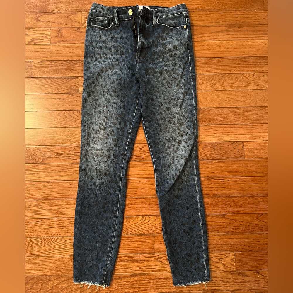 Frame Cheetah Print Blue Jeans